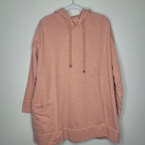Soft Surroundings light peach coral pull over plus size hoodie sweatshirt 2x